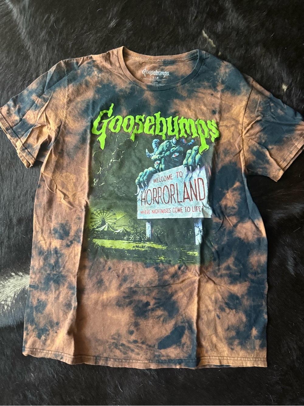Goosebumps Tie-Dye Graphic Tee - Black & Brown